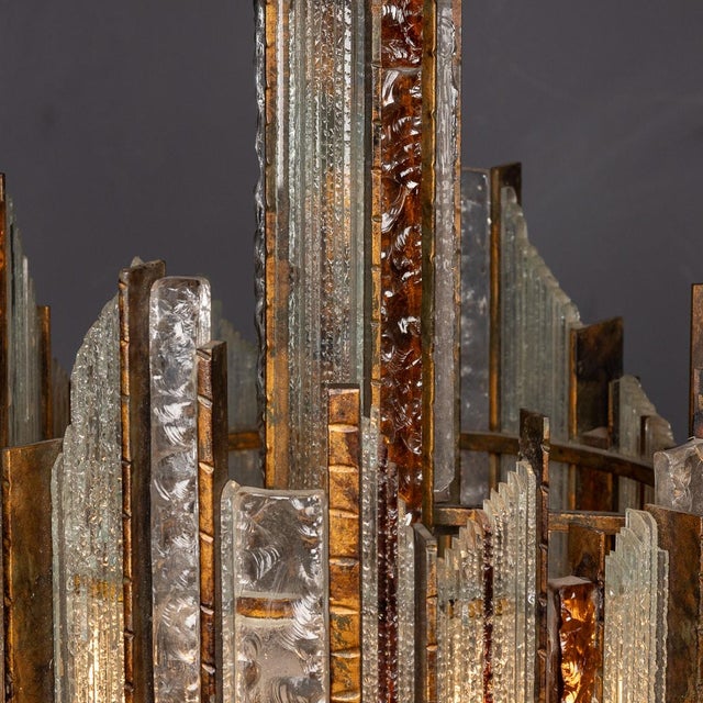 1970s Vintage 20th Century Brutalist Italian Pendant Light by Albano Poli for Poliarte, 1970a For Sale - Image 5 of 16