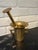 Buttery warm beautiful brass mortar and pestle. Vintage if not antique. Unmarked. Lovely substantial piece. Mortar: 4”...