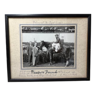 Vintage 61 Original Bert Morgan P Bound Belmont Horse Racing Jockey Photograph For Sale