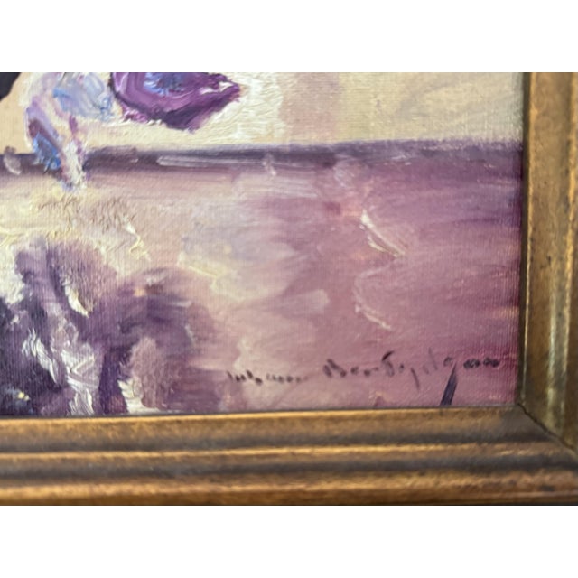 1950s 1950s Johann Berthelsen Still Life Pansies Painting Modernist, Framed For Sale - Image 5 of 11