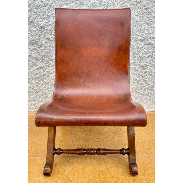 Wood Pair of Valenti Leather Lounge Chairs, Spain, Mid-20th Century For Sale - Image 7 of 15