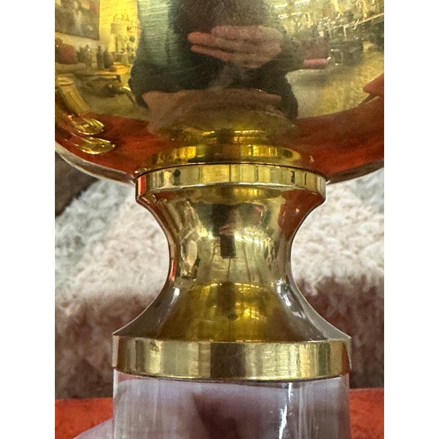 1980s Lucite and Brass Candlestick Prickets Attributed to Dolbi and Cashier For Sale - Image 5 of 16