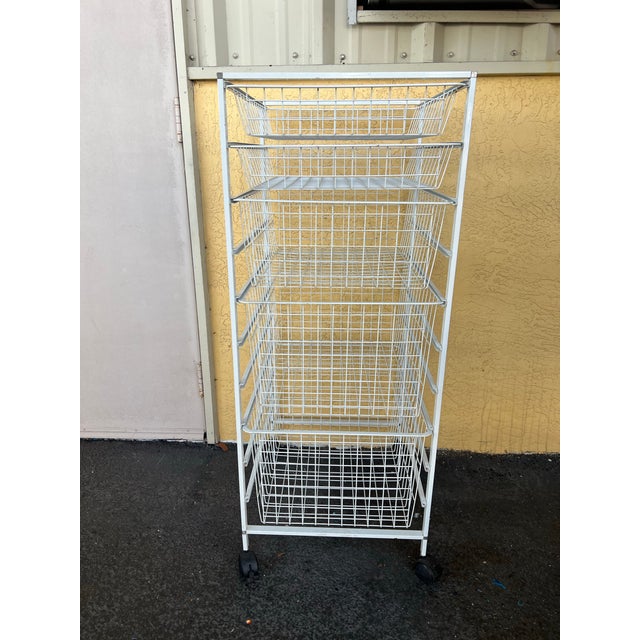 Metal 1970s Mid Century Display Trolly Cart With Drawers For Sale - Image 7 of 8