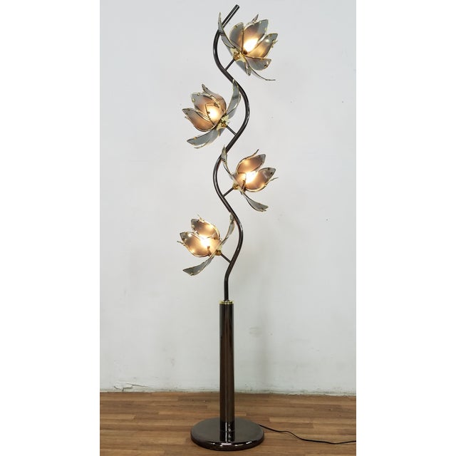 1970s Italian Glass Lotus Flower Floor Lamp Chairish