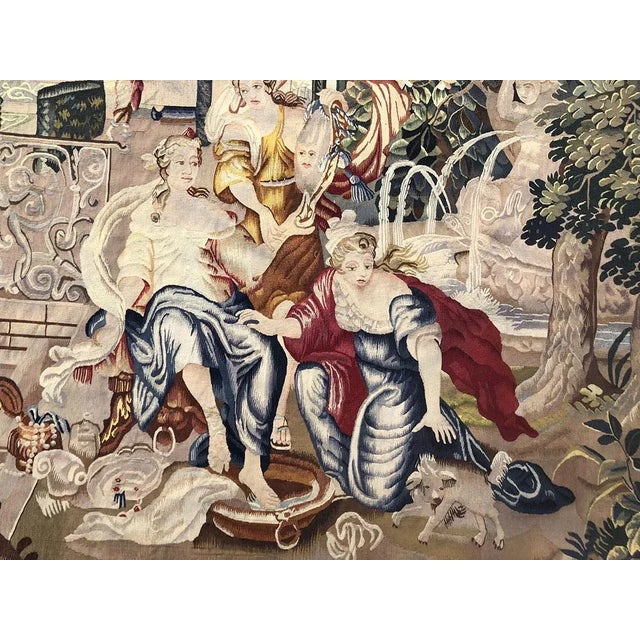 Late 19th Century Antique 19th Century Silk & Wool French Tapestry For Sale - Image 5 of 13