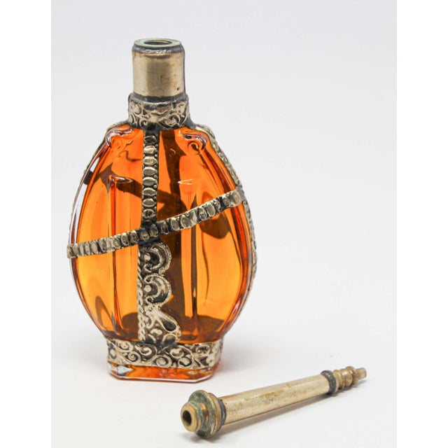 Amber 1960 Moroccan Amber Glass Perfume Bottle by Berber Tribes For Sale - Image 8 of 8