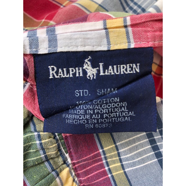 Vintage Ralph Lauren Plaid Madras Ruffle Pillow Shams a Pair Chairish