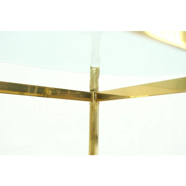 Mid-Century Modern Horse Head Hoof Feet Brass Base Oval Glass Top Italian Coffee Center Table For Sale - Image 3 of 13