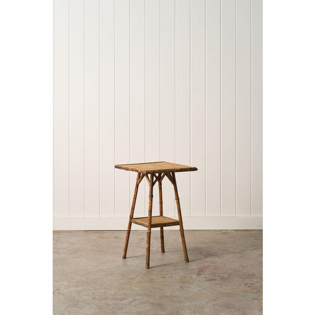 19th Century Tortoise Bamboo Two Tier Single Side Table