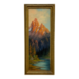 Mountain Landscape Oil Painting, Vintage