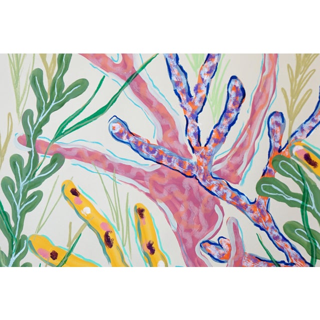 Paint 2026, Tropical Corals, Illustration Style Painting Triptych, Modern Seascape, Acrylic Paint on Watercolor Paper by Romina Milano For Sale - Image 7 of 11