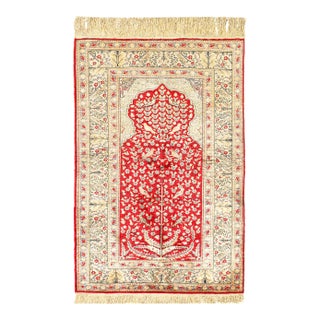 Pasargad DC Fine Hand Knotted Silk Hereake Rug For Sale