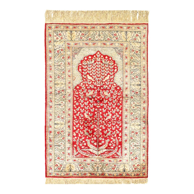 Pasargad DC Fine Hand Knotted Silk Hereake Rug For Sale