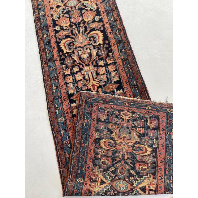 1930s PLUSH FULL PILE Long & Narrow Antique Runner Rug 2.6 x 17 For Sale - Image 5 of 16
