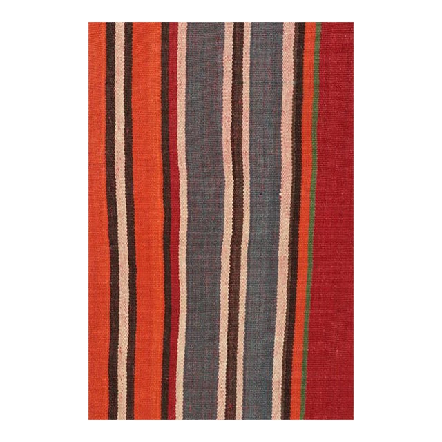 Vintage Qashqai Persian Jajim Kilim in With Multicolor Stripes by Rug & Kilim For Sale