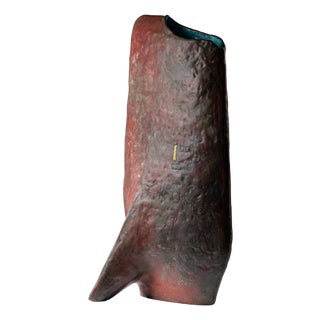 Vintage Oblong Ceramic Vase by Marcello Fantoni, 1958 For Sale