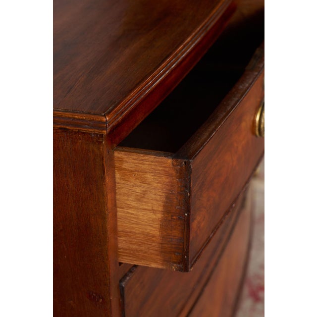 19th Century Victorian Flame Mahogany Bowfront Chest With Urn Hardware For Sale - Image 12 of 15