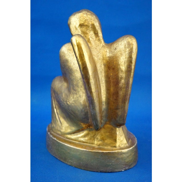 1930s 20th Century Candleholder Sculpture Angel in Gilded Terracotta by Carlo Sbisà, Italy, 1930s For Sale - Image 5 of 18