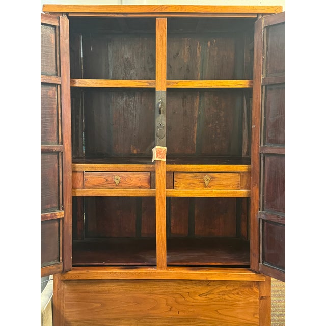 Qing Dynasty Elmwood Wedding Cabinet, Antique For Sale - Image 4 of 13