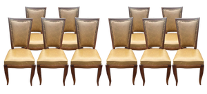 Vintage French Art Deco Dining Chairs, 1930s, Set of 10