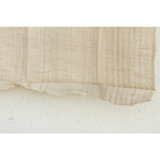 Indian Organic Peace Silk Throw, Wheat Field Stripes For Sale - Image 3 of 5