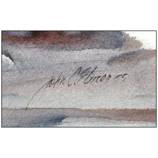 Impressionist Late 20th Century At Waters Edge Watercolor Painting, John Ebner For Sale - Image 3 of 4