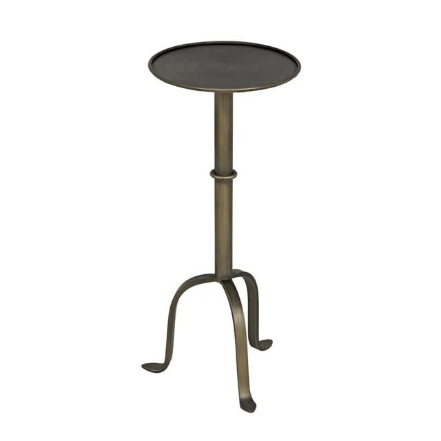 Mid-Century Modern Tini Side Table, Metal with Aged Brass Finish For Sale - Image 3 of 5