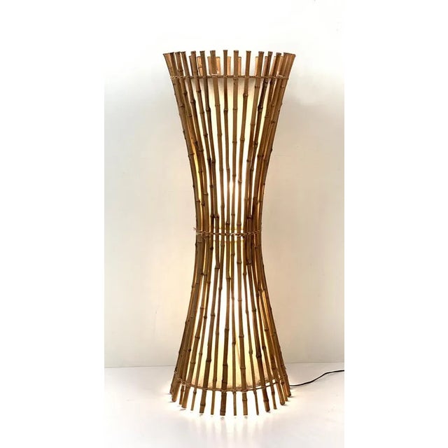 Mid-Century Italian Bamboo & Rattan Floor Lamp by Franco Albini, 1960s For Sale - Image 6 of 17