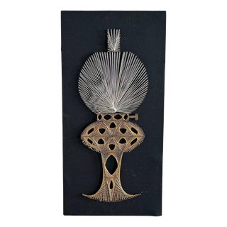 Mid-Century Black and Gold Oil Lamp String Artwork For Sale