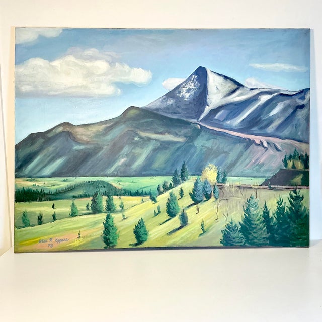 1978 Vintage Plein Air Pikes Peak Americana Landscape Original Oil Painting, Northwest View For Sale - Image 14 of 14