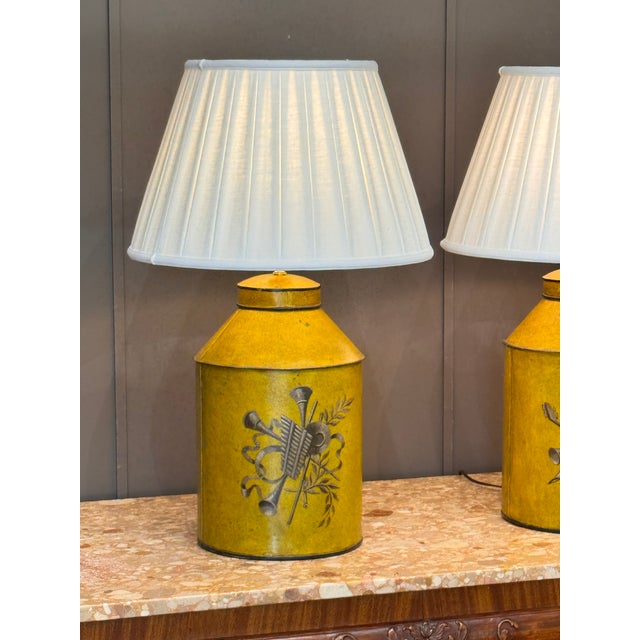 Early 20th Century French Tole Tea Canister Table Lamps For Sale - Image 10 of 14