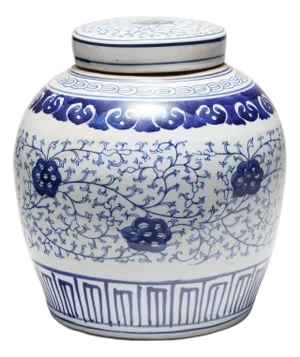 Chinese Blue & White Trailing Vines Jar