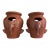Vintage Terracotta Elephant Motif Strawberry Planter Pots, A Pair For Sale