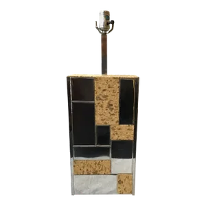 1970s Paul Evans Cityscape Style Chrome & Cork Table Lamp