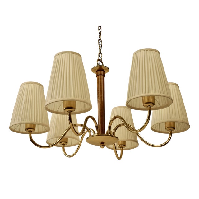 Vintage Chandelier in Brassard Wood by Oswald Haerdtl, 1933 For Sale