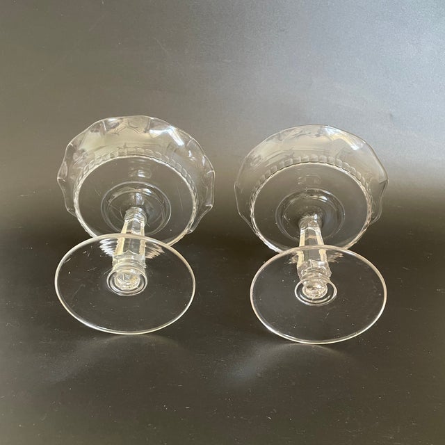 Vintage Pressed Glass Compotes With Ruffled Edge - Set of 3 For Sale In Las Vegas - Image 6 of 10