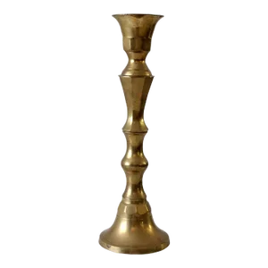 Antique Brass Baluster Candlestick Holder