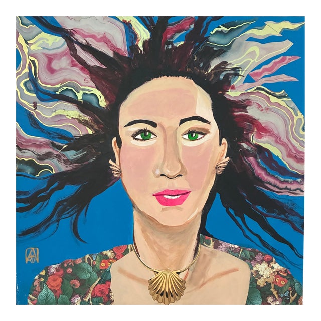 Queen of the Indigo Sea, Original Collage by Adria Becker For Sale