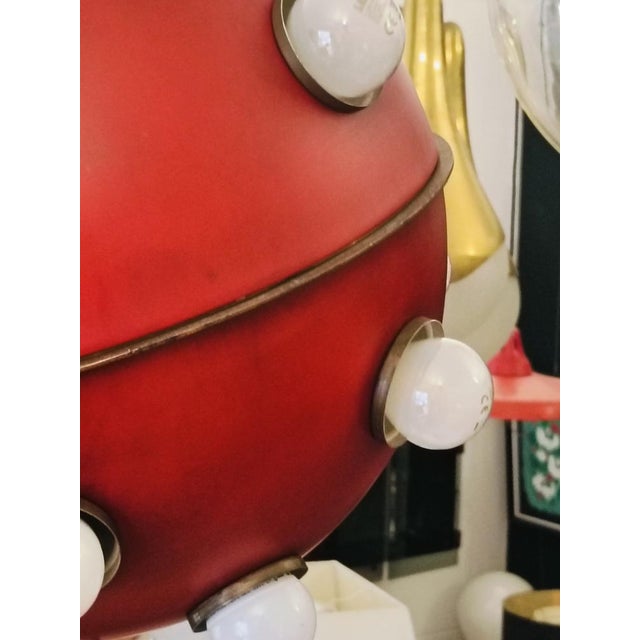 Red Mod. 553 Pendant Lamp by Oscar Torlasco for Lumi, Italy, 1960s For Sale - Image 8 of 10