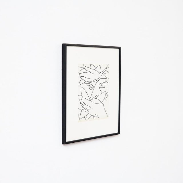 François gilot original lithograph. From the poetry book "pages d'amour" by andré verdet, editions raison d'être, 1951,...