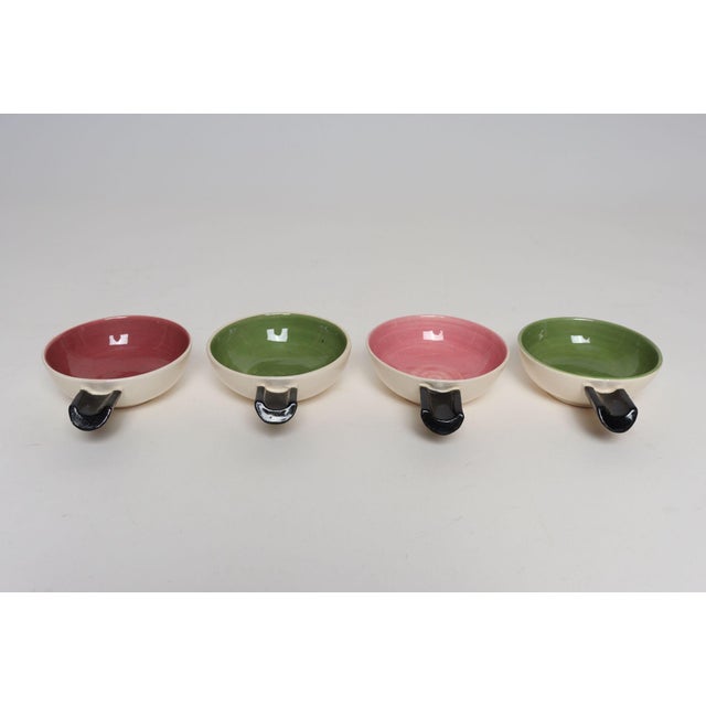 Set of Four Vintage Green and Pink Ceramic Ramekins/Ashtrays by Charles Wilton For Sale In New York - Image 6 of 16