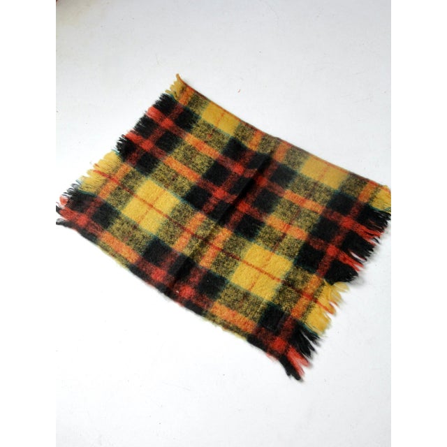 Mustard Vintage Scottish Wool Lap Blanket For Sale - Image 8 of 11