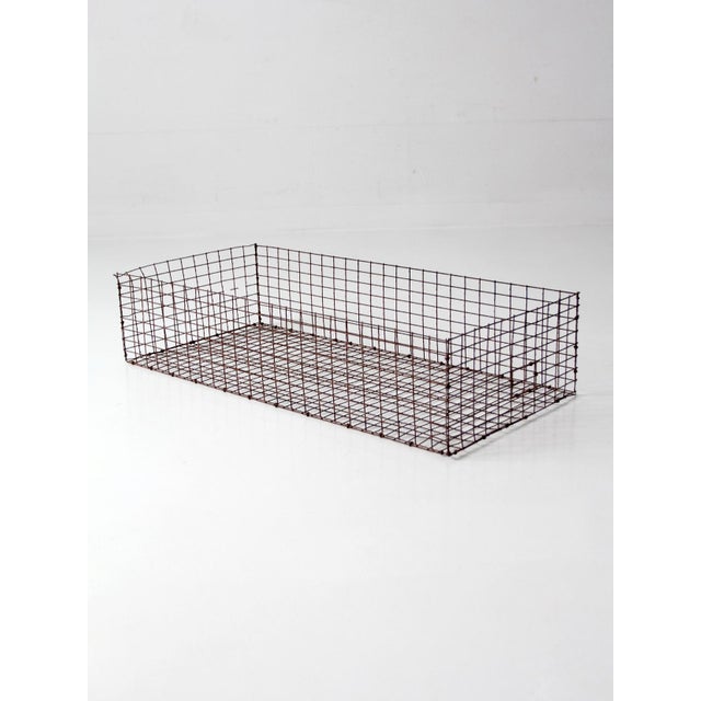 Mid 20th Century Vintage Industrial Metal Storage Basket For Sale - Image 5 of 15