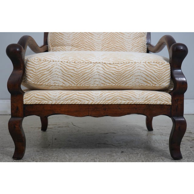 Guy Chaddock Country French Zebra Print Chair & Ottoman For Sale - Image 9 of 18