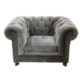 Late 20th Century Restoration Hardware Chesterfield Chair For Sale