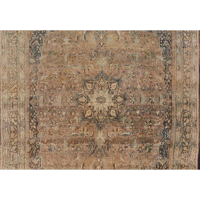 Antique Persian Bidjar Rug With Intricate Floral Medallion 8'9" X 11'5" For Sale In Atlanta - Image 6 of 12