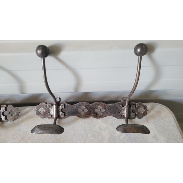Pair of Arts and Crafts steel coat racks, beautiful metalwork, ready to be painted or left raw varnished.