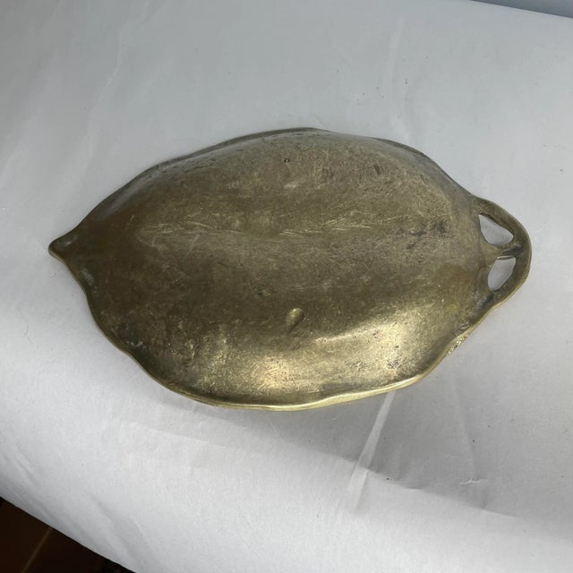 French Large Solid Brass Leaf Catchall For Sale - Image 3 of 7