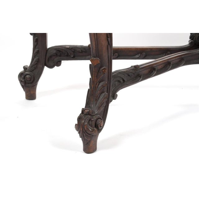 Wood Italain Rococo Revival Marble Topped Console Table For Sale - Image 7 of 12