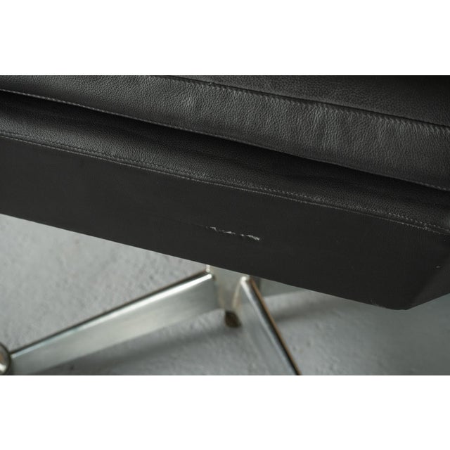 Black Leather Armchair on Wheels, Italy, 1970s For Sale - Image 14 of 14